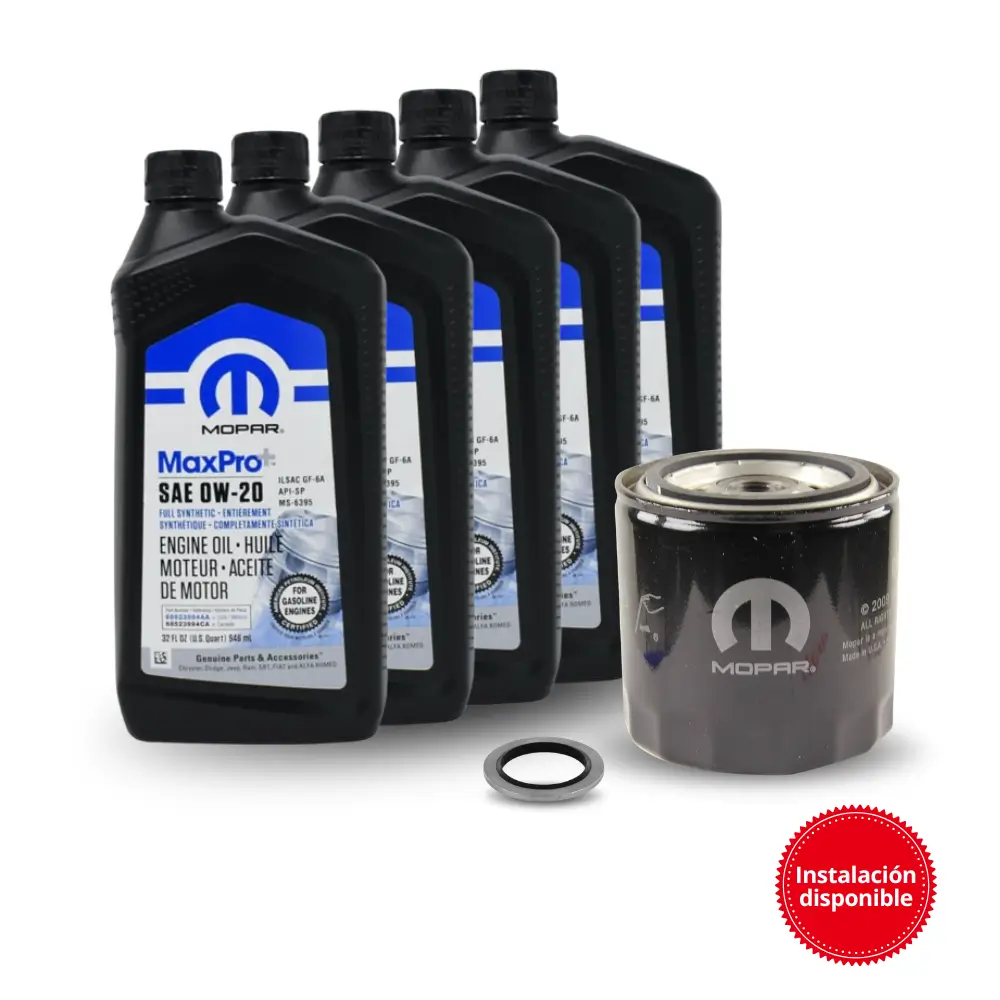 Instalación disponible 2 Kit Cambio de Aceite Jeep Avenger 1.2 Turbo 0W20 Mopar - Imagen 1